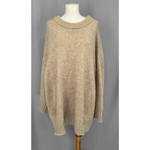 Jenni Kayne Sweater Womens XL Oatmeal Baby Alpaca Wool Blend Oversized Lagenlook